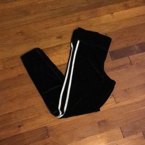 Victoria’s Secret velvet black pants with stripe